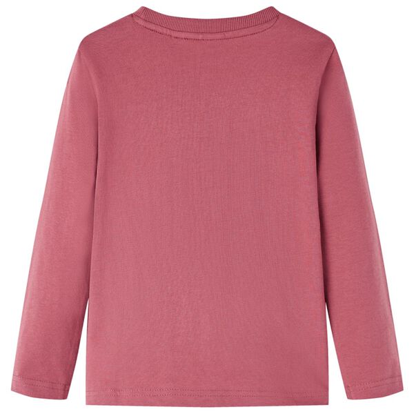 T-shirt med l&aring;nga &auml;rmar f&ouml;r barn m&ouml;rkr&ouml;d 92