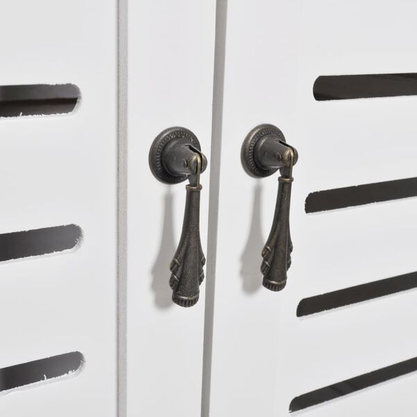 vidaXL Golvhylla badrum Albuquerque vit trä 46x24x117,5 cm