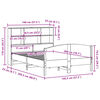 vidaXL S&auml;ng med bokhylla utan madrass vaxbrun 140x200cm massiv furu