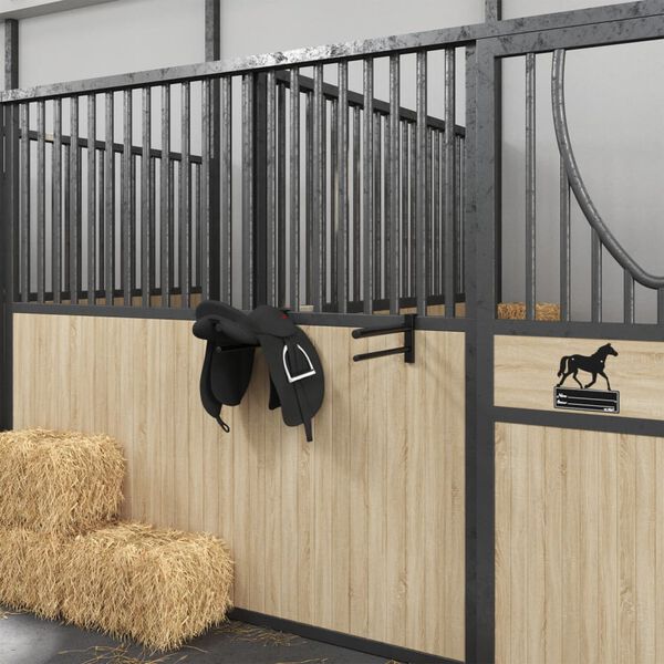 vidaXL Sadelställ dubbel arm bärbar svart järn