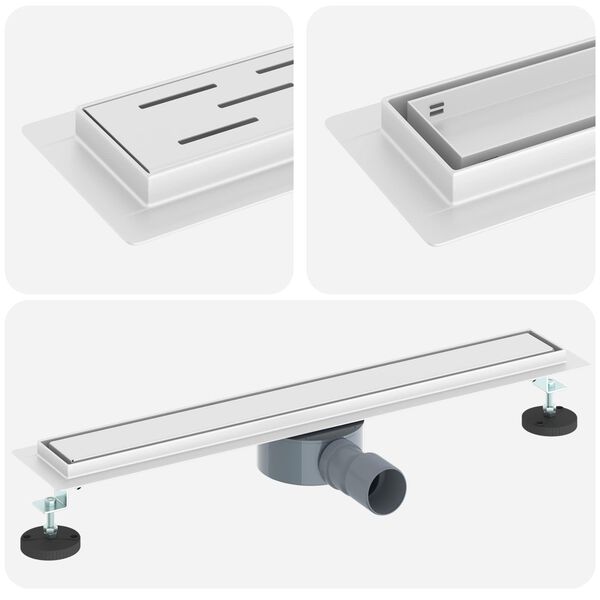 vidaXL Duschavlopp 2-i-1 med 360° Siphon Silver 60 cm