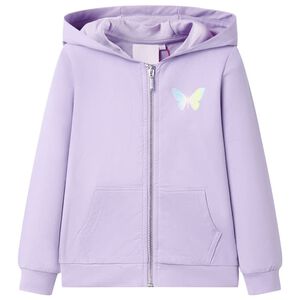 Barnhoodie med dragkedja lila 92
