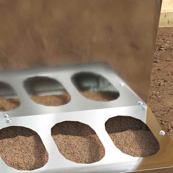 vidaXL H&ouml;nsfodertr&aring;g Silver 30 x 30 x 39 cm Galvaniserat St&aring;l