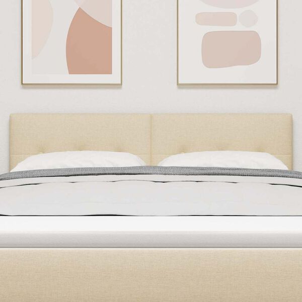 vidaXL Huvudgavel med huvudgavel Kr&auml;m 144 cm Konstl&auml;der