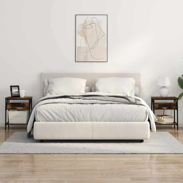 vidaXL Nattduksbord R&ouml;kt ek 38 x 30 x 48 cm Konstruerat tr&auml;