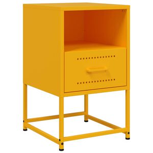 vidaXL S&auml;ngbord senapsgul 36x39x60,5 cm st&aring;l