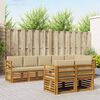 vidaXL Soffgrupper 8 pcs Naturlig och Beige Massivt Akaciatr&auml;