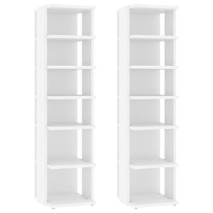 vidaXL Skohyllor 2 st vit 27,5x27x102 cm konstruerat tr&auml;