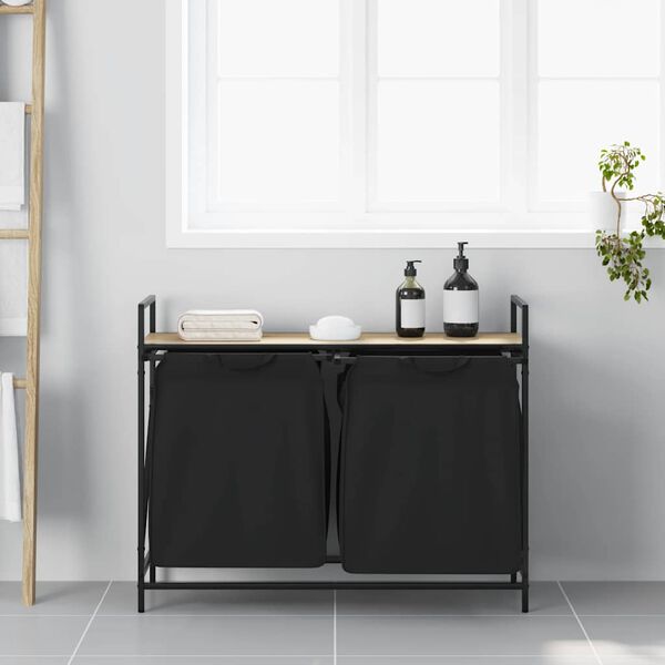 vidaXL Tv&auml;ttkorg 2 fack med hylla sonoma-ek