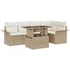 vidaXL Tr&auml;dg&aring;rdsoffset 6 st Beige konstrotting