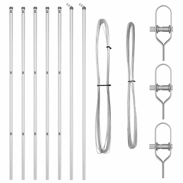 vidaXL St&auml;ngselstolpe 7 pcs Silver St&aring;l