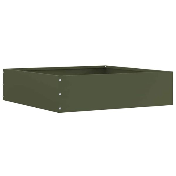 vidaXL Kant f&ouml;r gr&auml;smatta 6 pcs Olivgr&ouml;n 50 x 50 x 13 cm St&aring;l