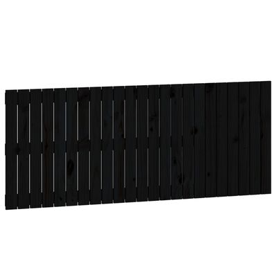 vidaXL Väggmonterad huvudgavel svart 147x3x60 cm massiv furu