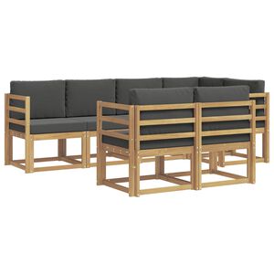 vidaXL Utomhussoffset med kudde 7 pcs Vit och antracit Polyester
