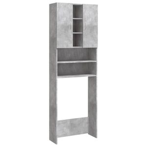 vidaXL Tv&auml;ttmaskinssk&aring;p betonggr&aring; 64x25,5x190 cm