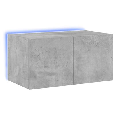 vidaXL Väggmonterad tv-bänk LED betonggrå 60x35x31 cm