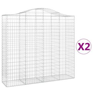 vidaXL Gabioner b&aring;gformade 2 st 200x50x180/200 cm galvaniserat j&auml;rn