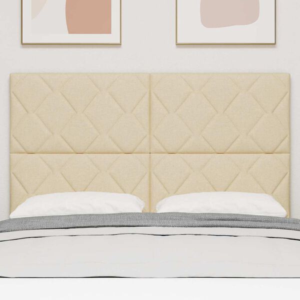 vidaXL Huvudgavel med huvudgavel Kr&auml;m 160 cm Konstl&auml;der