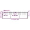 vidaXL Trädgårdsstaket med spjutstång stål 537x80 cm svart