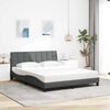vidaXL Bed Frame without Mattress "Hanko" Dark Grey 160x200 cm Fabric