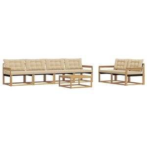 vidaXL Utomhussoffset 7 pcs Vit och Beige 79 x 79 x 37 cm