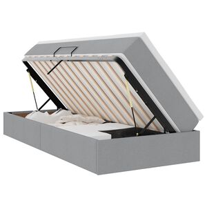 vidaXL F&ouml;rvaringss&auml;ng med madrass Ljusgr&aring; 90 x 190 cm Polyester