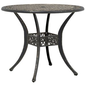 vidaXL Tr&auml;dg&aring;rdsbord brons &Oslash;90x75 cm gjuten aluminium