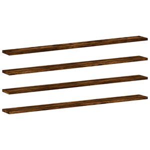 vidaXL V&auml;gghyllor 4 st r&ouml;kf&auml;rgad ek 100x10x1,5 cm konstruerat tr&auml;