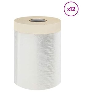 vidaXL Dammskydd med klistertape 12 st Transparent 30 x 3300 cm HDPE