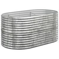 vidaXL Odlingslåda pulverlackerat stål 152x80x68 cm silver