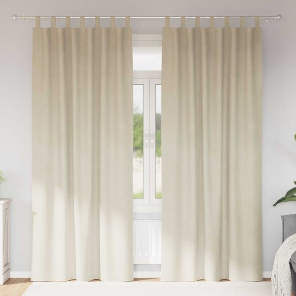 vidaXL M&ouml;rkl&auml;ggningsgardiner 2 pcs Kr&auml;m 140 x 260 cm Sammet