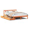 vidaXL S&auml;ngram utan madrass vaxbrun 160x200 cm massiv furu