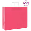 vidaXL Pappersp&aring;sar 50 st med handtag rosa 54x15x49 cm