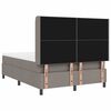 vidaXL LED Box S&auml;ng med madrass med huvudgavel Taupe 160 x 200 cm tyg