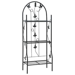 vidaXL V&auml;xtst&ouml;d 3 hyllor svart 52x28x128 cm j&auml;rn