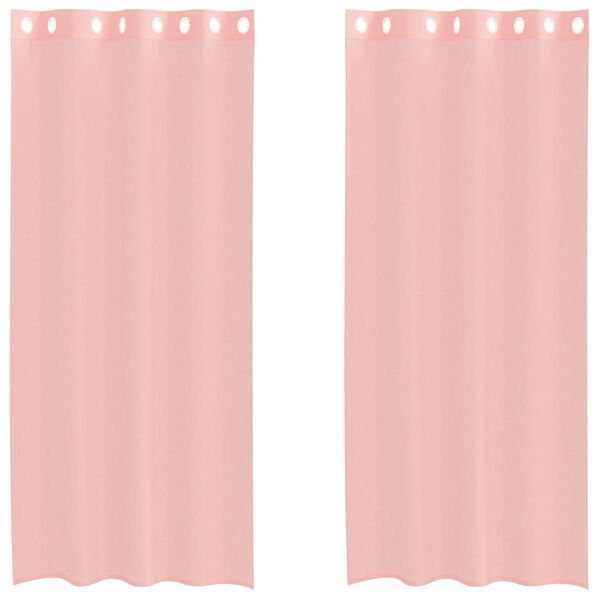 vidaXL Voile gardiner med genomföringar 2 st rosa 140x245 cm