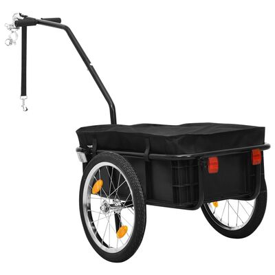 vidaXL Cykelvagn/handkärra 155x60x83 cm stål svart