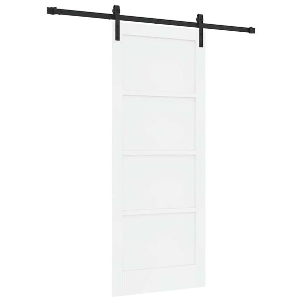 vidaXL Skjutd&ouml;rr Vit och svart 83 x 202 cm Massiv furu