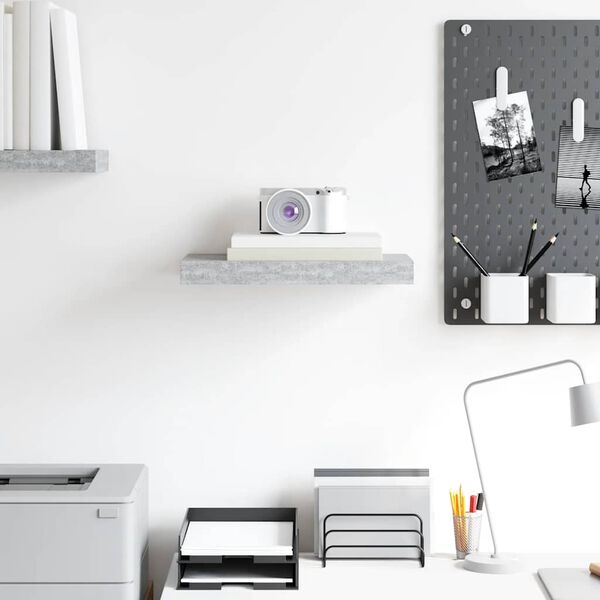 vidaXL Sv&auml;vande v&auml;gghylla betonggr&aring; 40x23x3,8 cm MDF