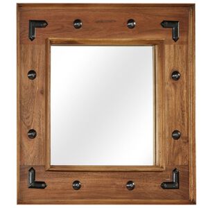 vidaXL Spegel massivt akaciatr&auml; 50x50 cm