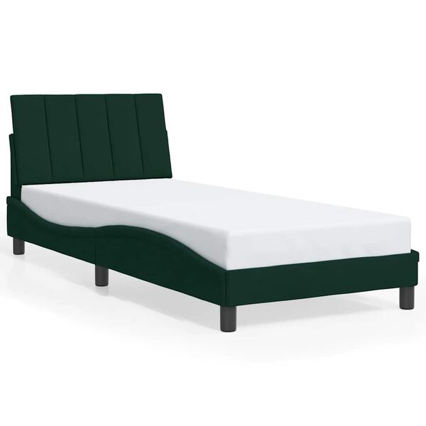 vidaXL Bed Frame without Mattress "Hanko" Dark Green 80x200 cm Velvet