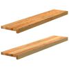 vidaXL F&ouml;nsterb&auml;nkar 2 st ljusbrun 100x20x2 cm massiv ek