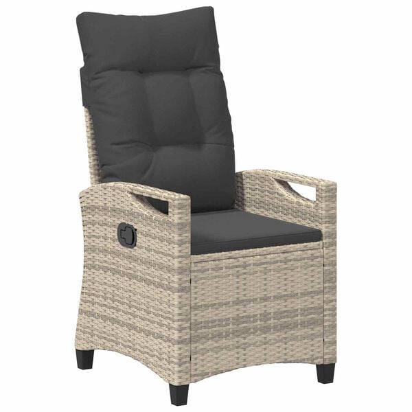 vidaXL F&auml;llbar tr&auml;dg&aring;rdstol Ljusgr&aring; och m&ouml;rkgr&aring; 56 x 60 x 112 cm