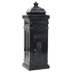 vidaXL Markpostl&aring;da vintage stil rostfri aluminium svart