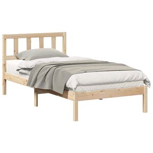 vidaXL S&auml;ngram med huvudgavel Brun 90 x 190 cm Massiv furu