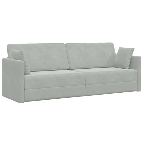 vidaXL Golvbäddsoffa Ljusgrå 213 x 70 x 77 cm Sammet