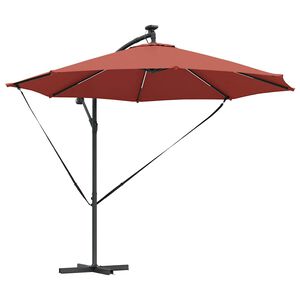 vidaXL Parasoll 294 x 294 x 248 cm Polyester och aluminium Terracotta