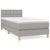 vidaXL Rams&auml;ng med madrass ljusgr&aring; 90x200 cm tyg