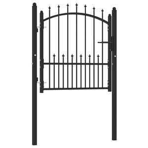 vidaXL Staketgrind EMMEN med spikar st&aring;l 104x97 cm svart