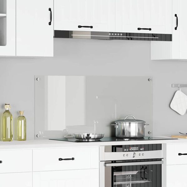 vidaXL Köksplånbak Transparent 110 x 50 x 0,6 cm härdat glas